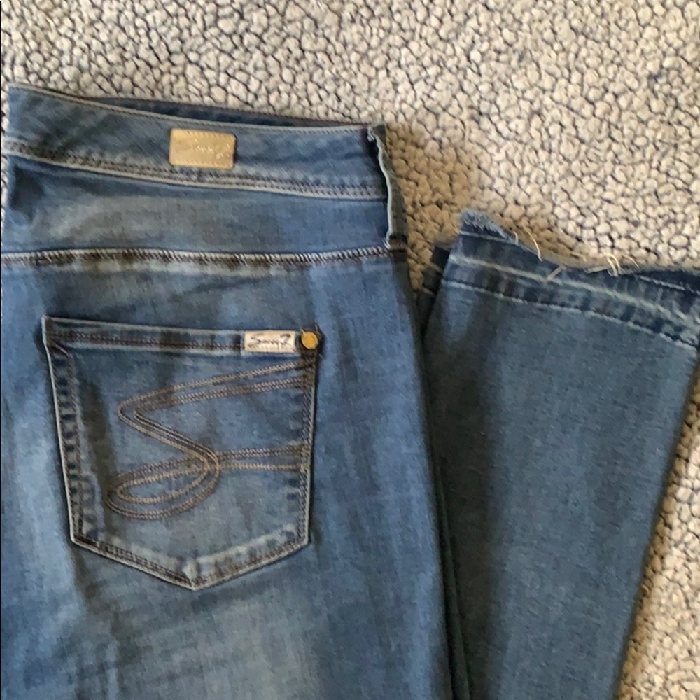 Seven 7 Tummyless Skinny Jeans Raw Hem 14W